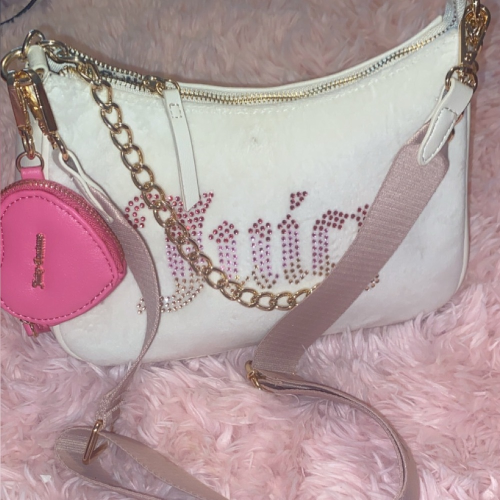 Juicy Couture White Crossbody with Pink coin purse